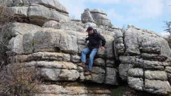 Klettern im El Torcal Naturschutzgebiet