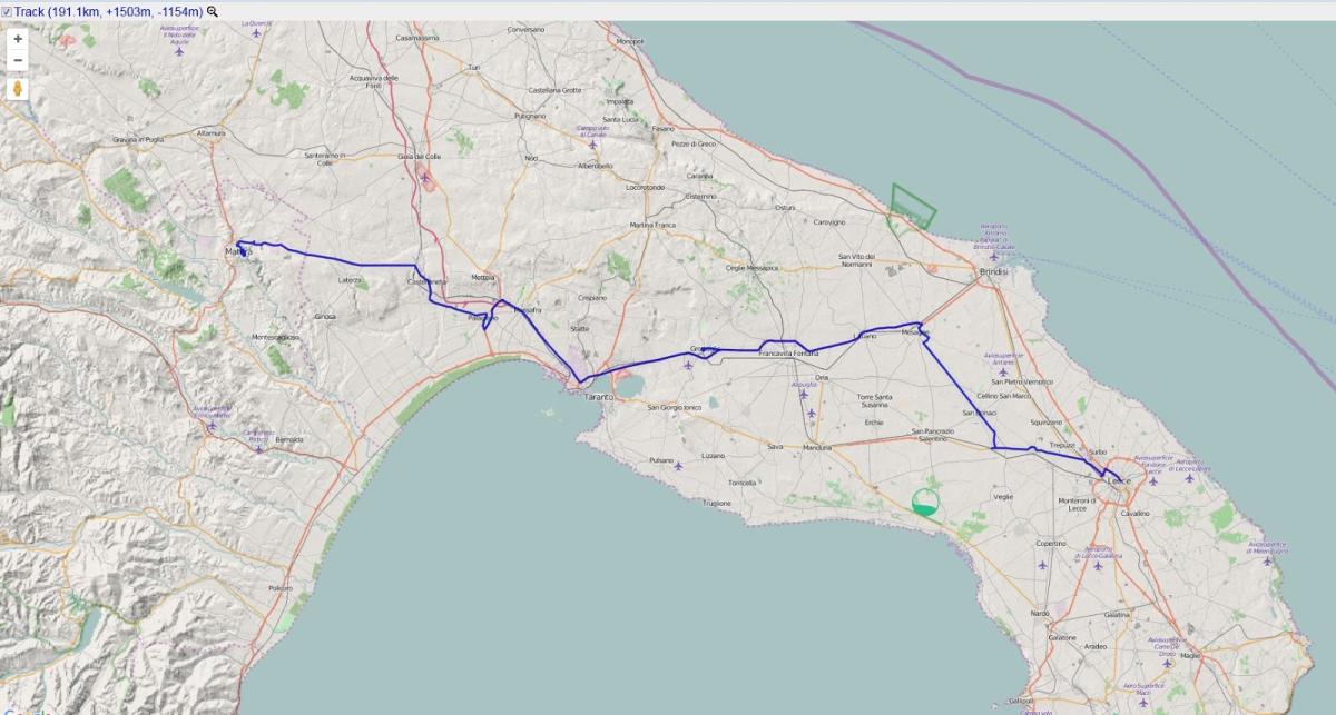 Track von Lecce nach Matera