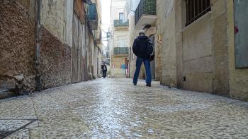 Bari, regennasse Straßen