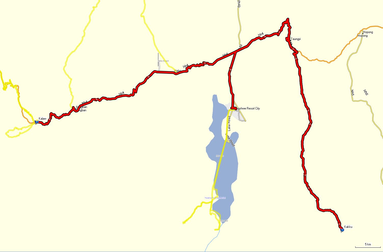 Track Kalaw Kakku Inle