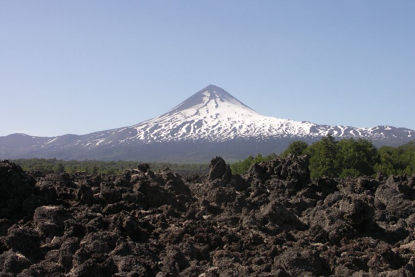 letzter Blick auf den noch schlafenden Llaima-Vulkan