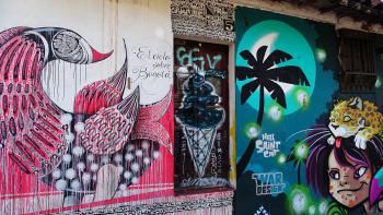 Bogotá ist berühmt für seine interessanten Graffitis