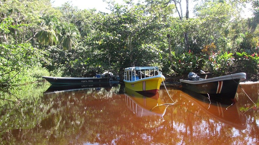 Boote im Fluß bei Manzanillo