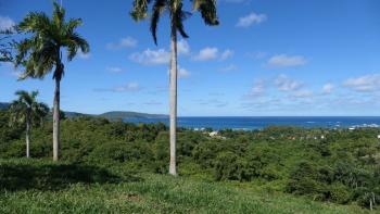 Blick von den Hügeln auf die Halbinsel Cabo Cabron