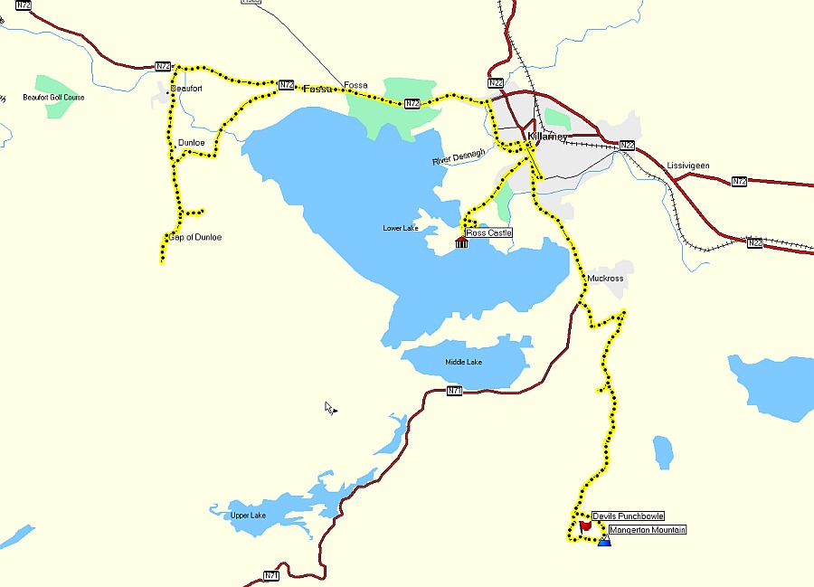 heutige Route