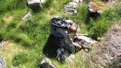 André findet einen Geocache