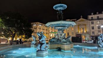 Brunnen auf dem Rossio-Platz