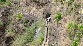 Arbeiter an einer Levada