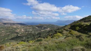 Wanderung auf die Akropolis von Polirinia, Blick auf die Bucht von Kissamos