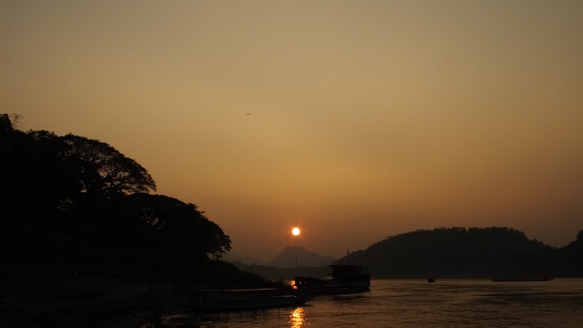 Sonnenuntergang am Mekong