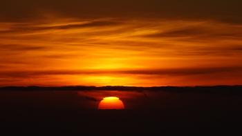 Sonnenuntergang beobachtet von der Terrasse unser Unterkunft in Puntagorda