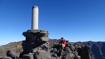Gipfelsäule des Roque Palmero