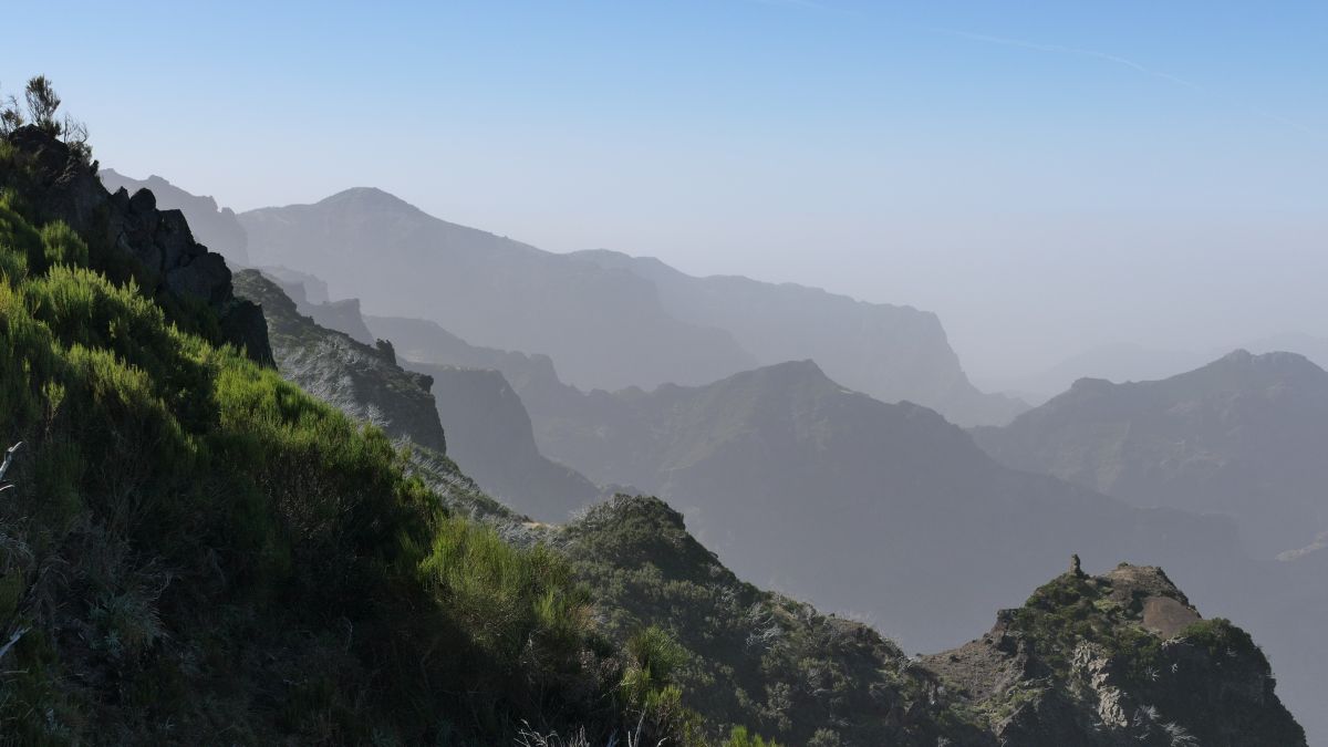 Blick durch den Dunst nach Süden