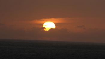 Sonnenuntergang während des Abendessens