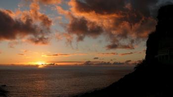 Sonnenuntergang vom Rooftop des Hotels