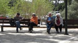 die wartende Mannschaft an der Ermita de la Victoria