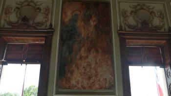 Gemälde von Kampf der Maya im Palacio de Gobierno