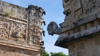 Uxmal, Gebäudedetail im Cuadrangulo de las Monjas