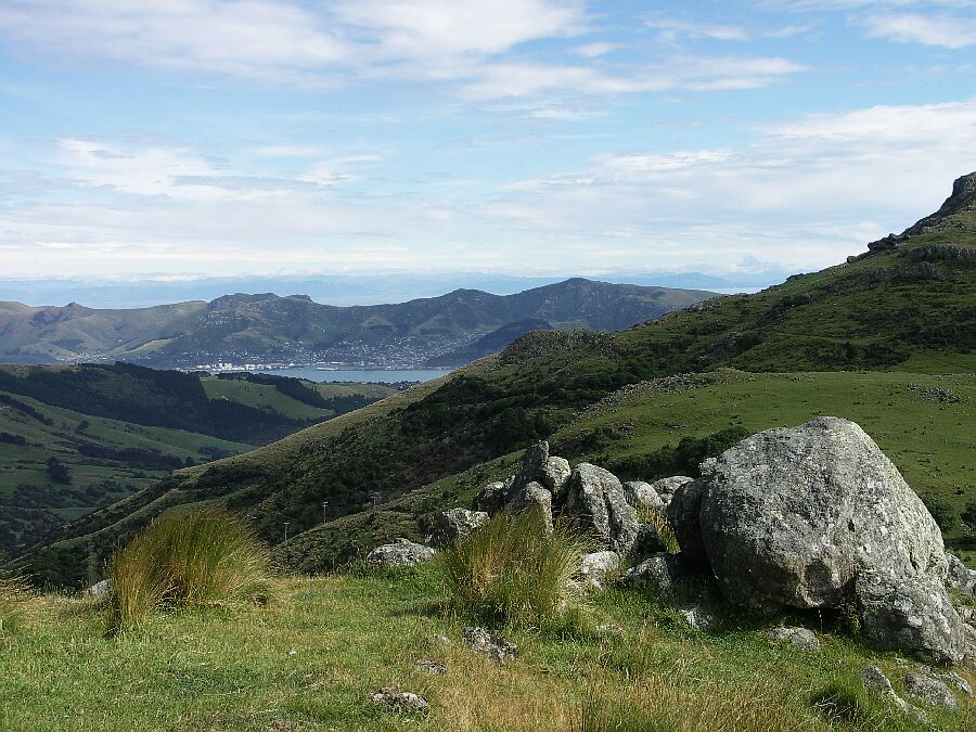 Blick zurück nach Lyttelton