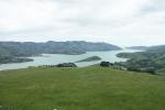 Akaroa Harbour, der Karter einer uralten Vulkans