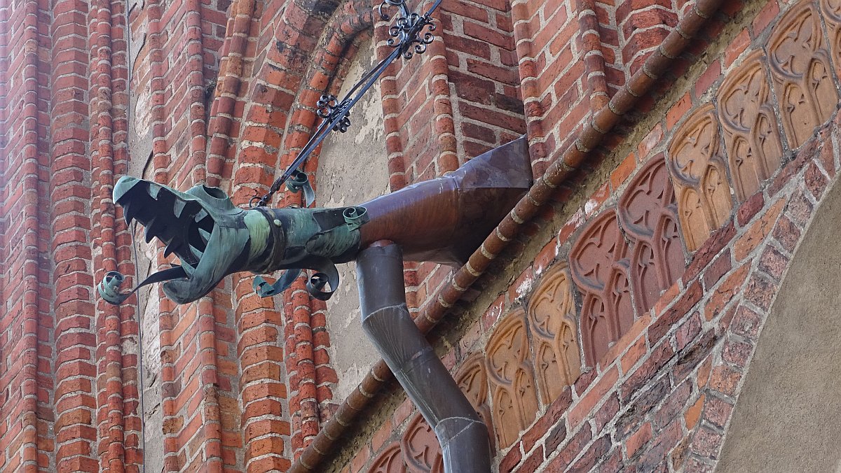 Wasserspeier an der Johanniskirche in Wormditt