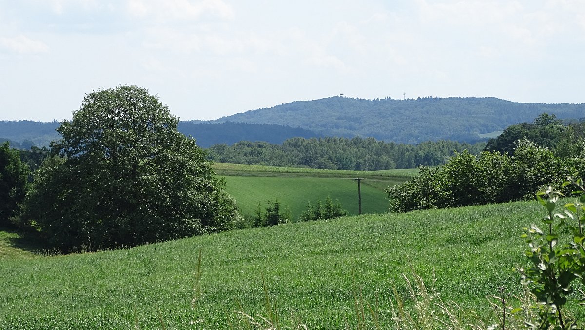 da hinten sieht man den Turmberg mit (gesperrtem) Turm