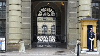 am königlichen Schloss "Stockholms Slott"