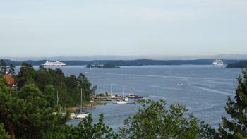 Aussichtspunkt Näsudden- Blick auf die großen Stockholfähren