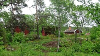 Häuser am Stora Harsjön - See