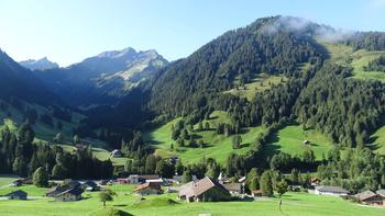 Blick auf das Käsedorf L’Etivaz