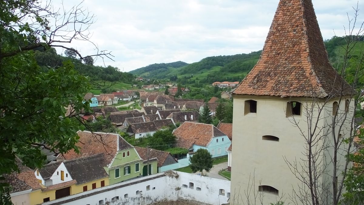 Kirchenburg Birthälm von oben