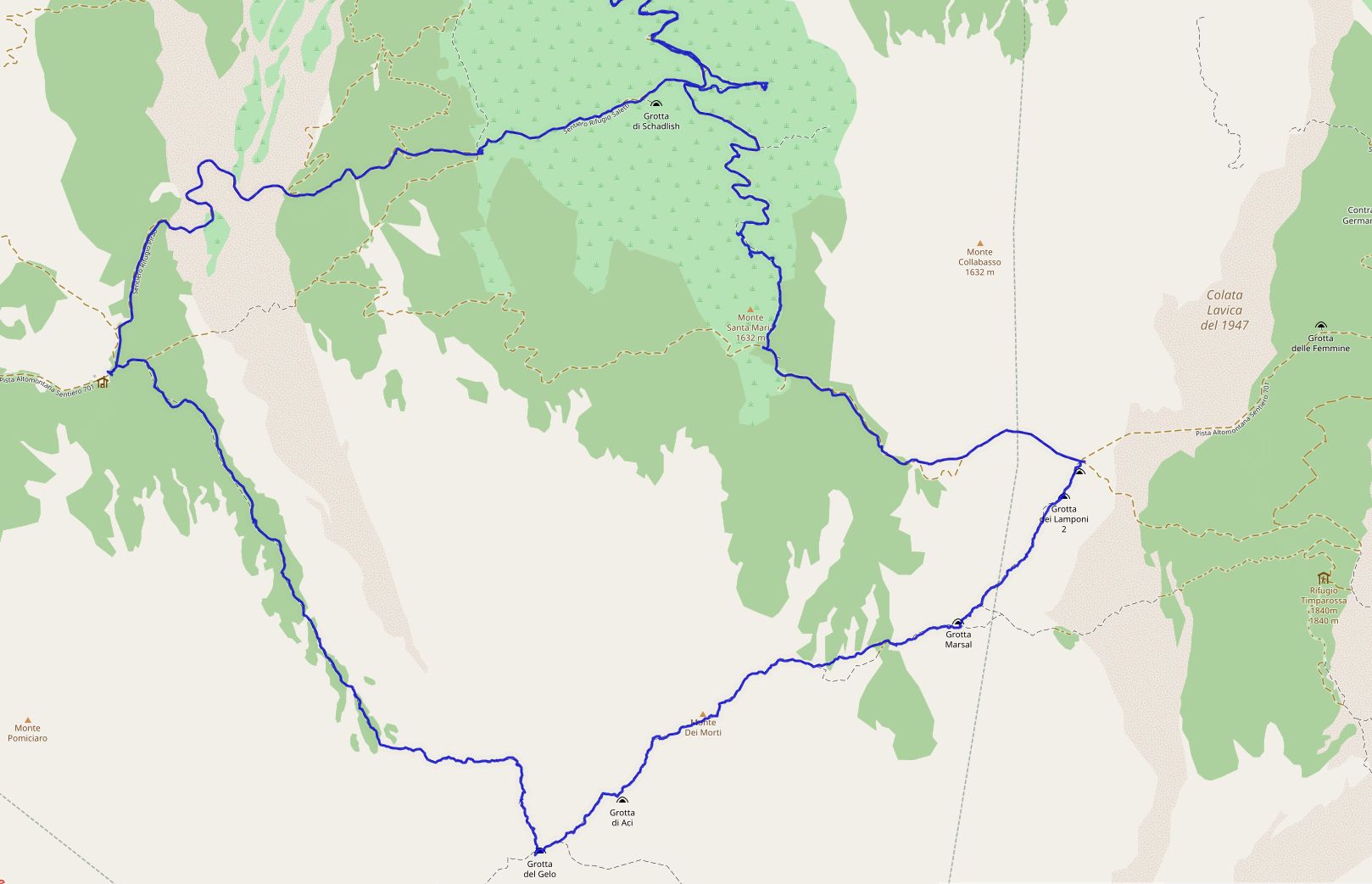 Track der Wanderung