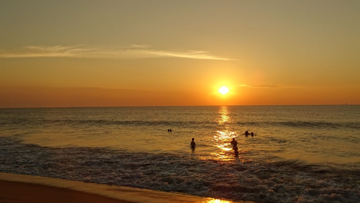 Baden im Sonnenuntergang