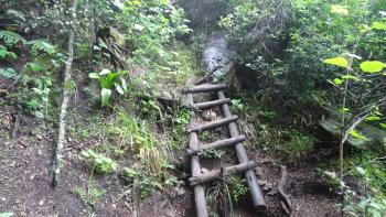 wacklige Leitern in der Mudslide