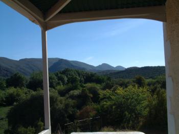 letzter Blick von der Terrasse in der Red Stone Hills Farm