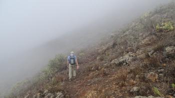 und wieder hängt sich eine Wolke an die Bergflanke