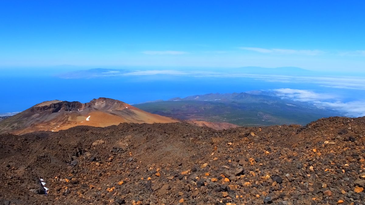 rechts am Horizont die uns wohlbekannte Insel La Palma