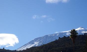 Blick von La Guancha hoch zum Teide