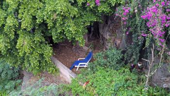 Idylle mit Gartenstuhl