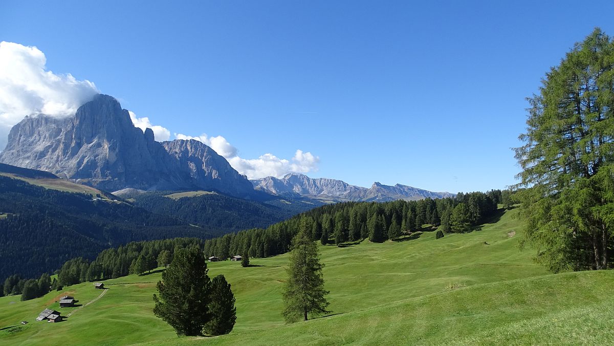 Blick hinüber zum Lang- und Plattkofel