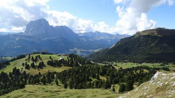 Blick zur Langkofel-Gruppe