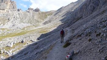 Weg Richtung Puez-Hütte zum Abzweig ins Chedultal