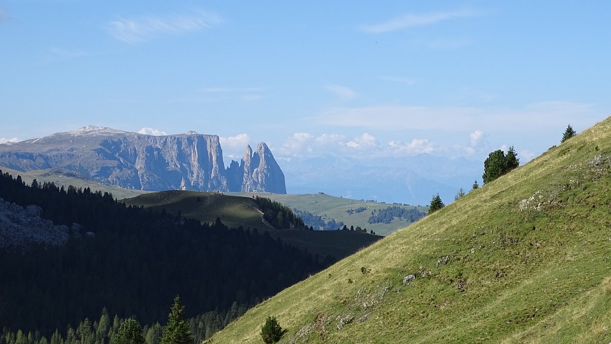 in der Ferne der Schlern mit Santnerspitze