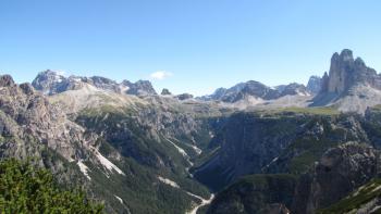 Blick zu den Drei Zinnen