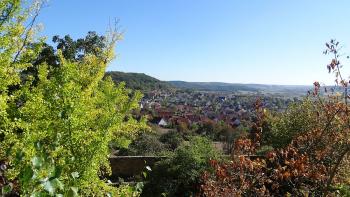 Blick von der Burg auf das Dorf Collmberg