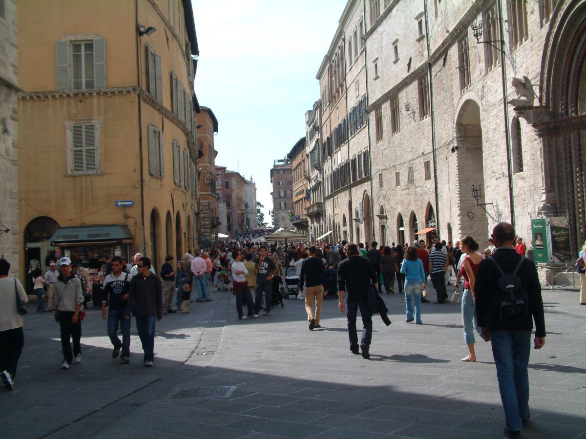 viel Betrieb in Perugia